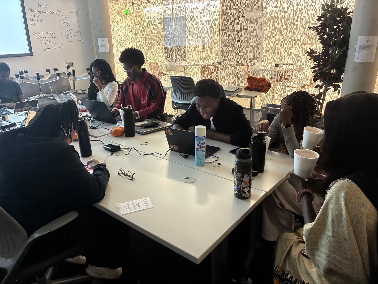 NSBE members at a hot cocoa and study session